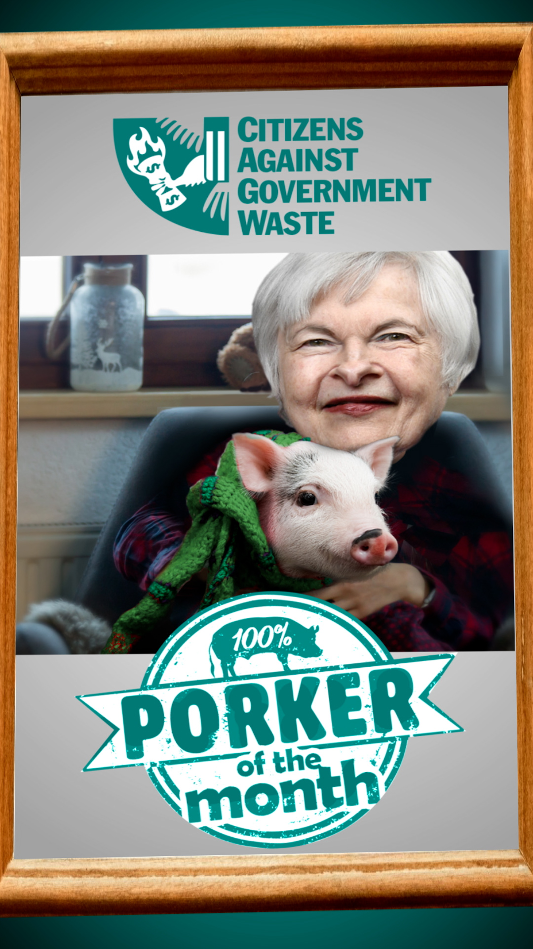 Citizens Against Government Waste Names Treasury Secretary Janet Yellen April 2023 Porker of the Month