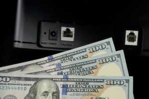 Internet,Router,And,One,Hundred,Dollars.,Communication,And,Internet,Cost