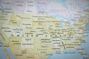 United,States,In,Close,Up,On,The,Map.,Focus,On